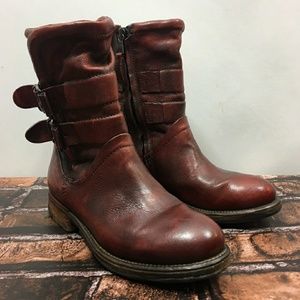 A.S. 98/Free People Red Leather Mid Calf Boots
